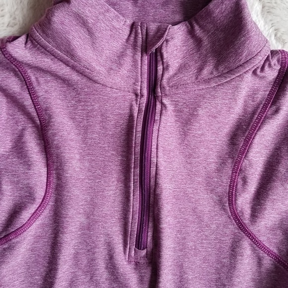 Champion Purple Quarter Zip High Collar Size L - Picture 2 of 8